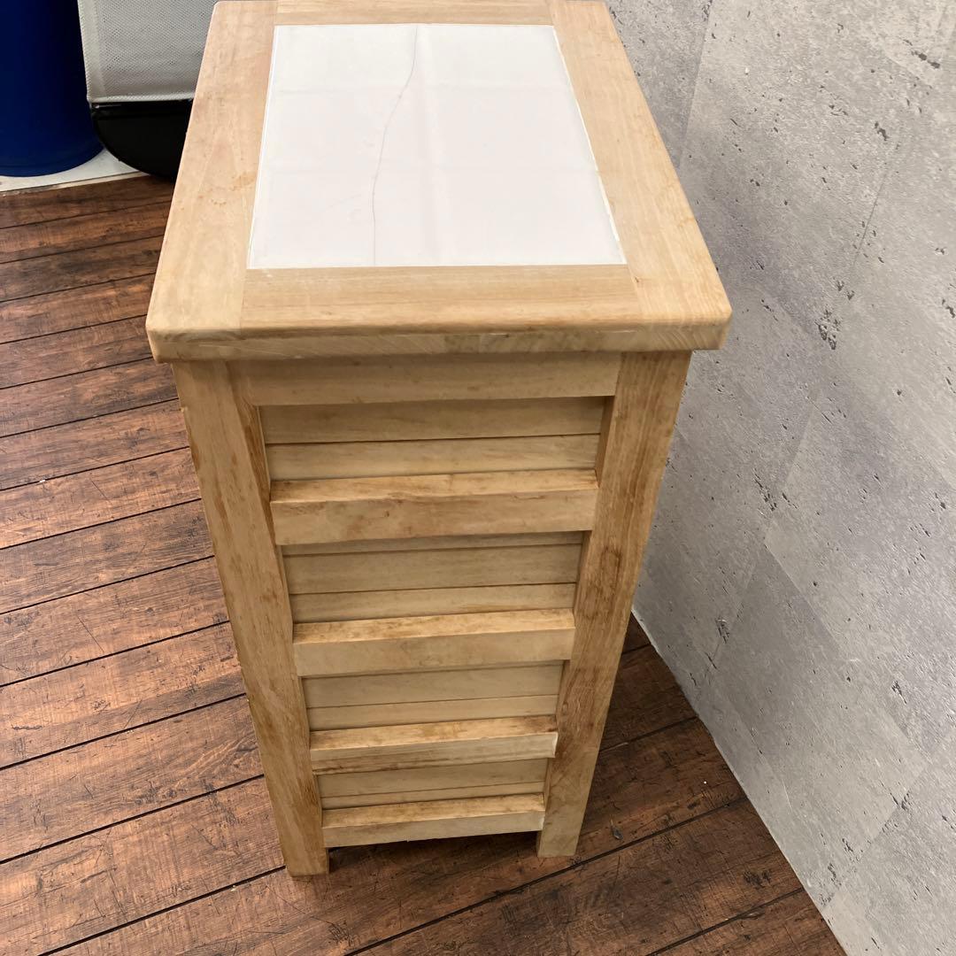 70%OFF】 カントリー タイル張り 収納棚 4杯 収納ボックス キッチン