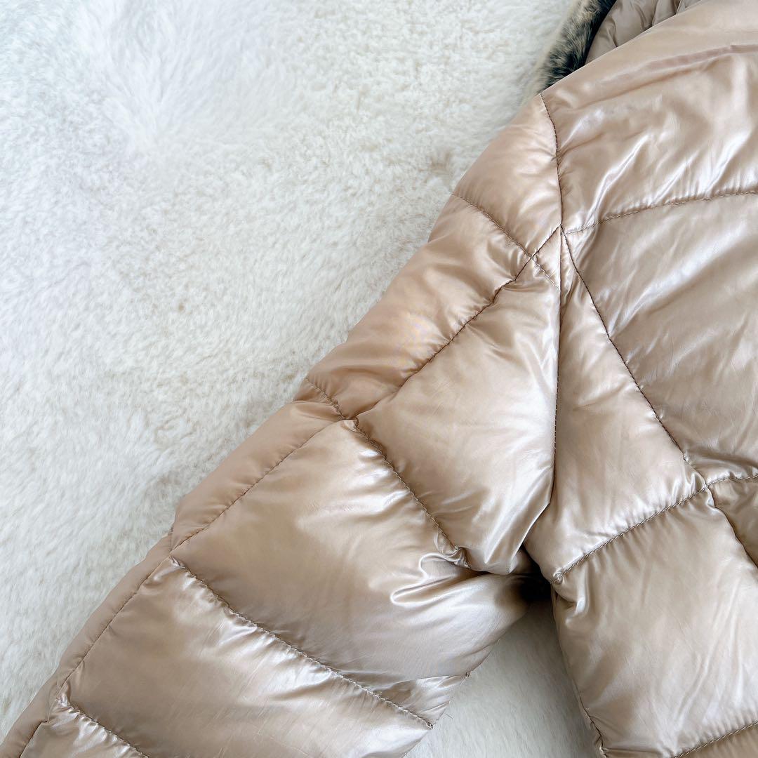 定価18万以上✨️ ヘルノ ナイロン ダウンコート ロング Aライン40 ベージュ