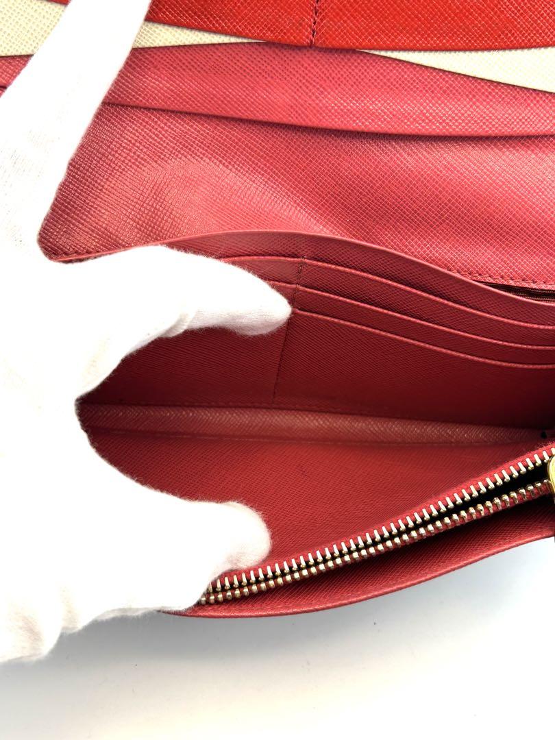 プラダ　PRADA 長財布　サフィアーノ　黒　赤　白