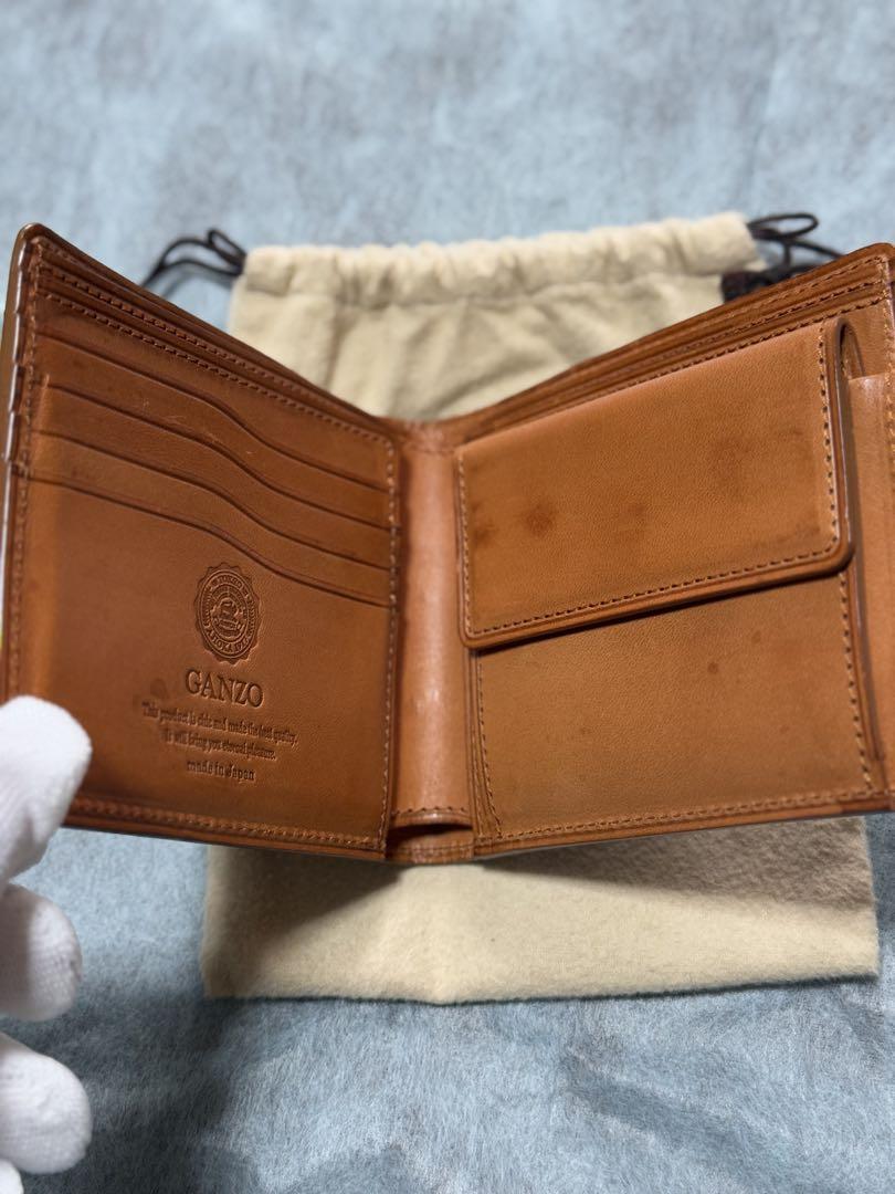 【最終価格】GANZO スモールクロコ 小銭入れ付き二つ折り財布ダークブラウン