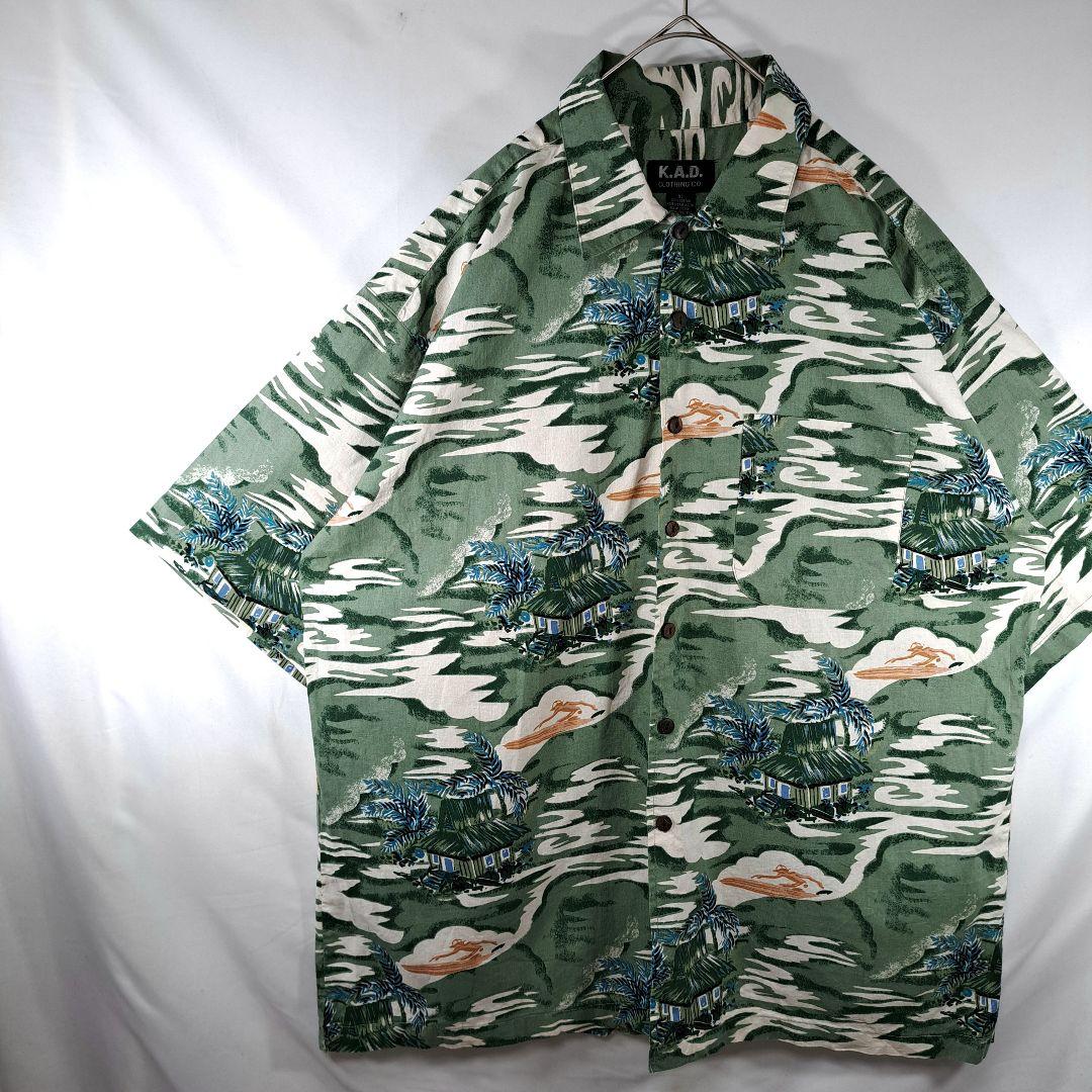 【美品 海外古着】K.A.D　サーフシャツ　アロハシャツ　ビックシルエット