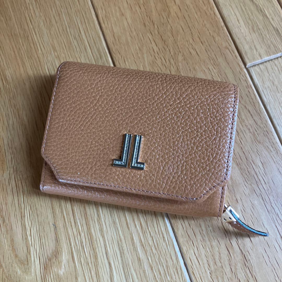 ランバンコレクション　ラブレーパース　二つ折り財布　キャメル