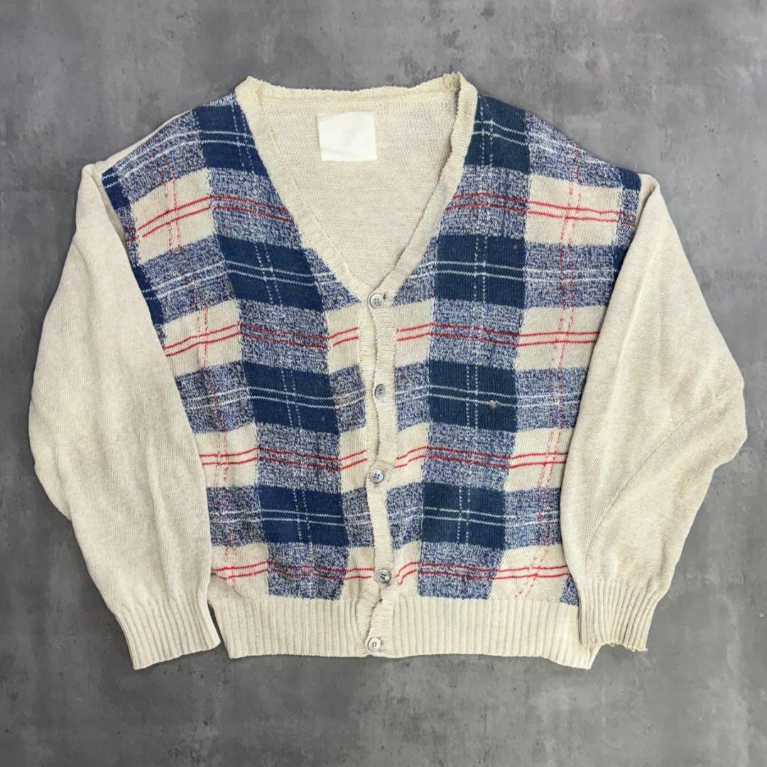 90s COMME des GARÇONSクラッシュパターン ニットカーディガン