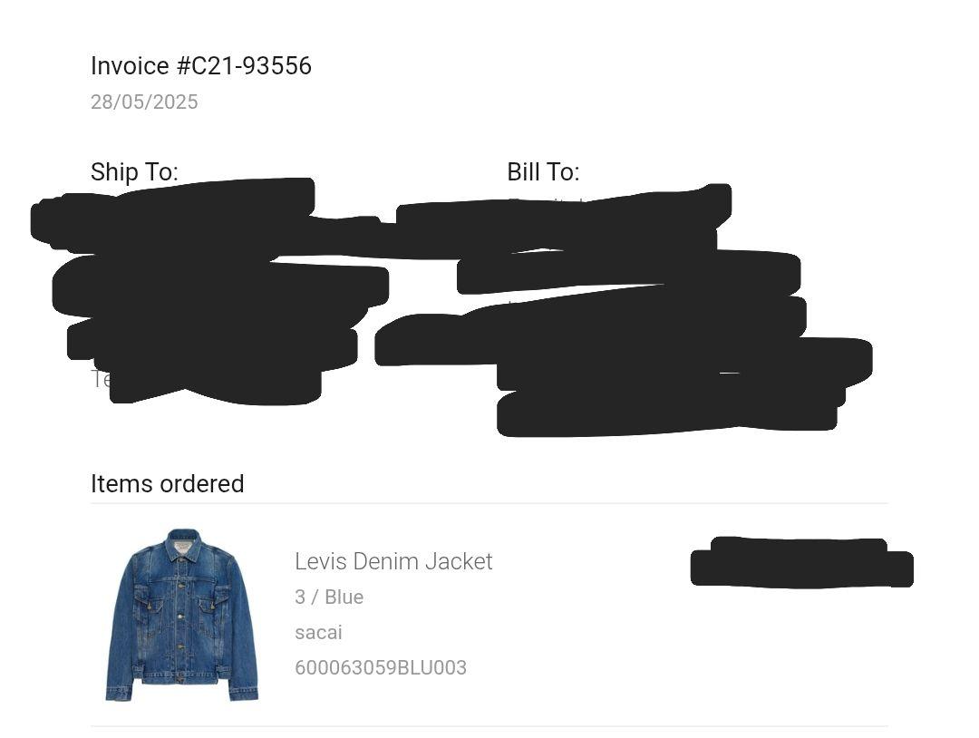 ジャケット・アウター sacai x LEVI'S Men's Denim Jacket size 3