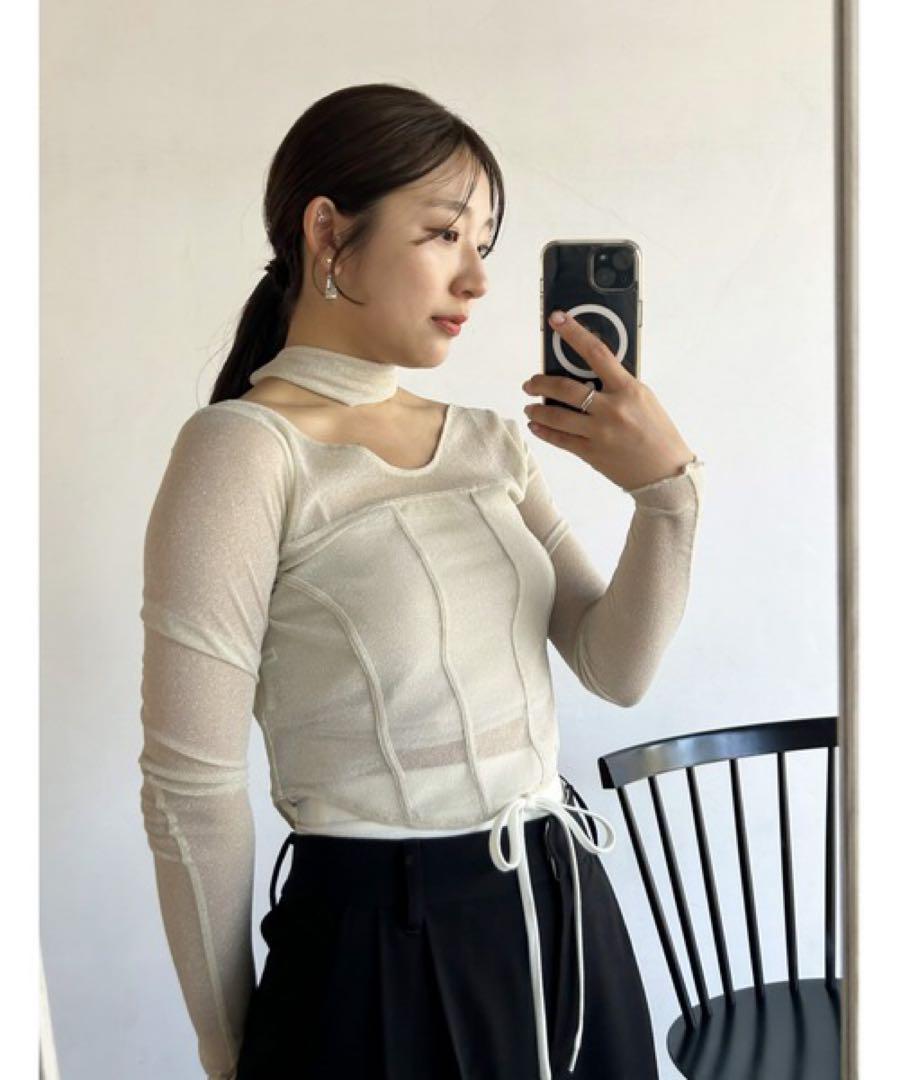 新品 SNIDEL コルセットデザインカットトップス IVR