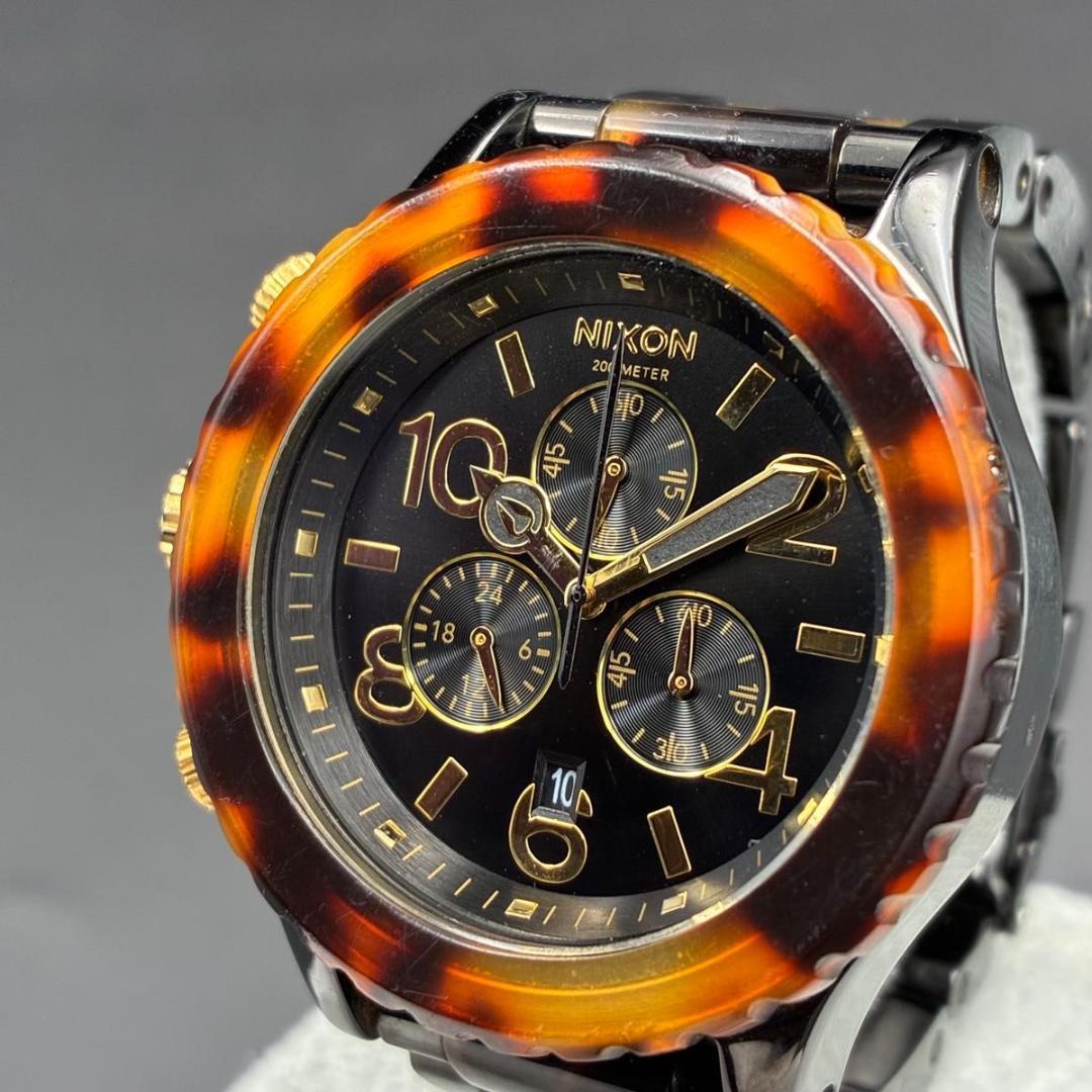 ニクソン NIXON MINIMIZE THE42-20 クロノグラフ べっこう NIXON THE42-20 クロノグラフ 鼈甲 べっ甲 メンズ レディース