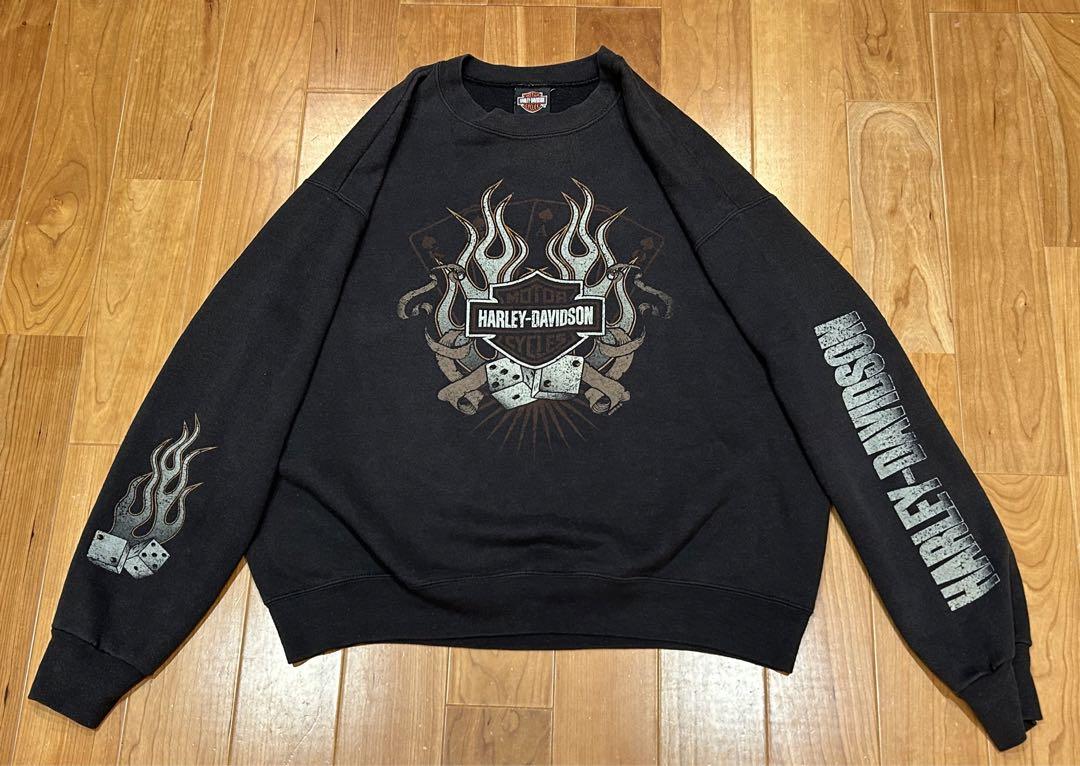 スウェット・トレーナー Harley-davidson Shelton's printing sweatshirt BBP5025 ハーレーダビットソン Harley Davidson スウェット トレーナー L