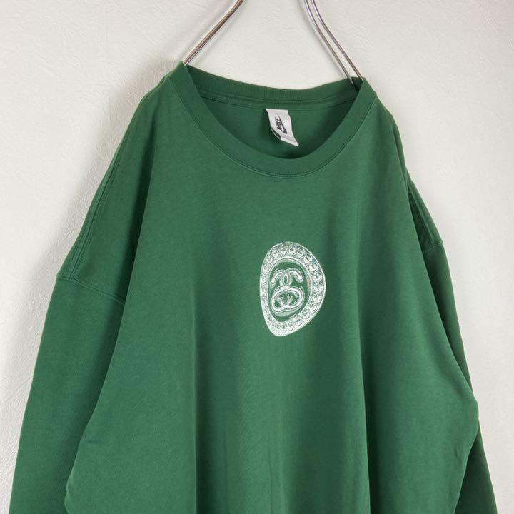 までの NIKE✖️Stussy古着ビッグロゴ長袖TシャツXXL緑. 1NvfE-m74616289791 しくお