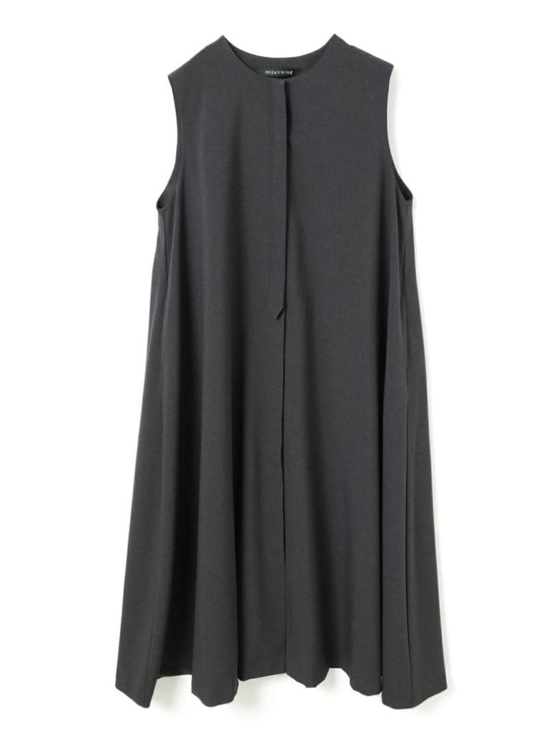 mizuiro ind ミズイロインド　ポプリンノースリーブフレアワンピース