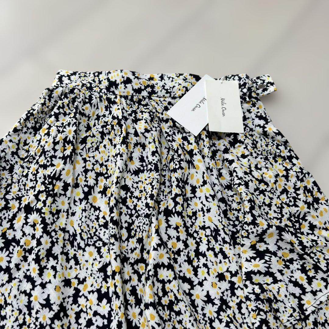 新品同様♥ Mila Owen ウエストリボン ラップロングスカート 花柄 訳あり新品】MilaOwen ミラオーウェン ラップスカート 花柄