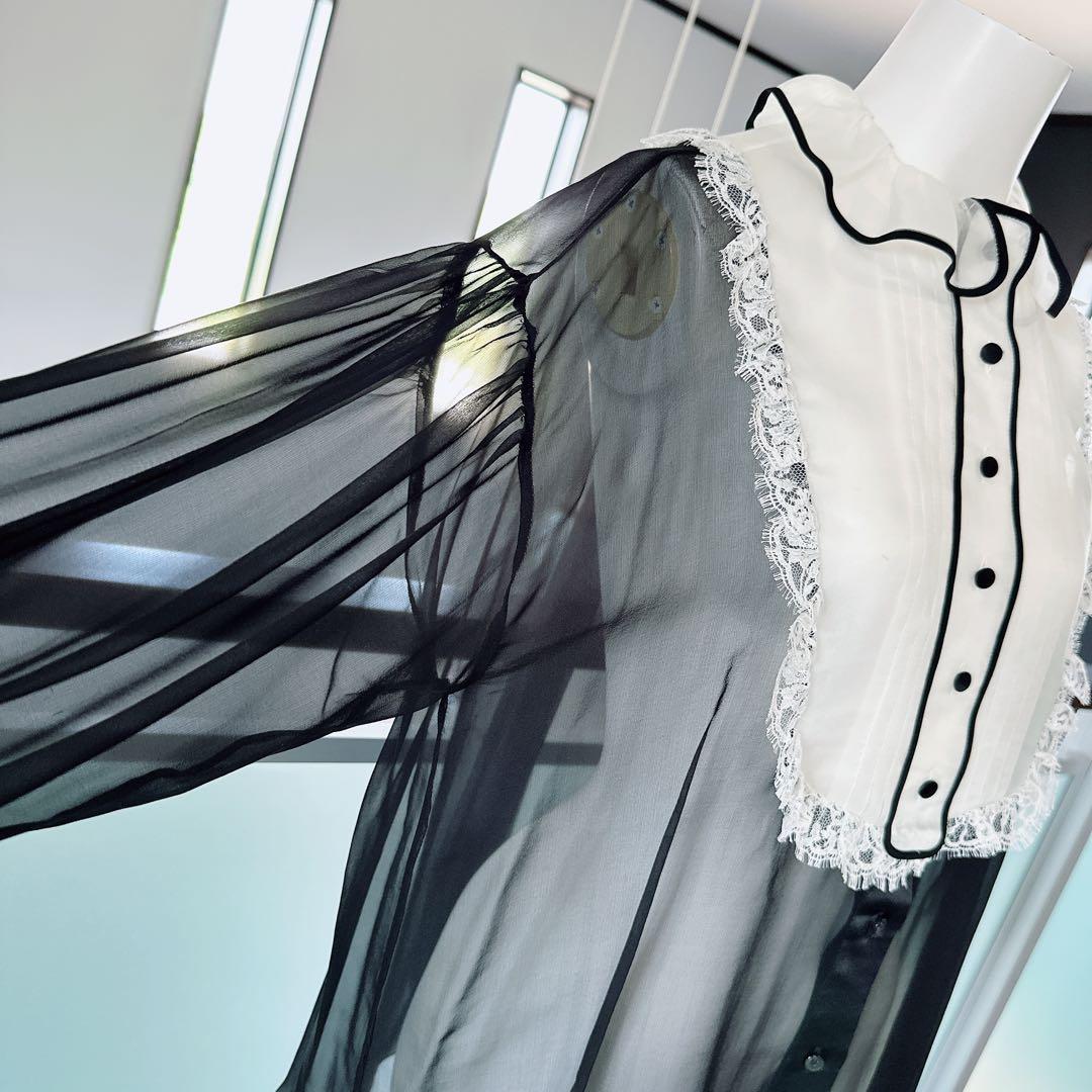 DOLCE&GABBANA 透け感　シルク　シフォン　ブラウス