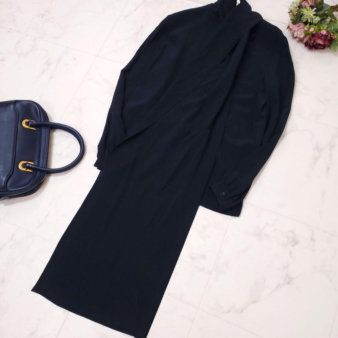極美品✨サンローランパリ シルク100% ブラウス ショール付 ブラック S 極美品✨サンローランパリ シルク100% ブラウス ショール付