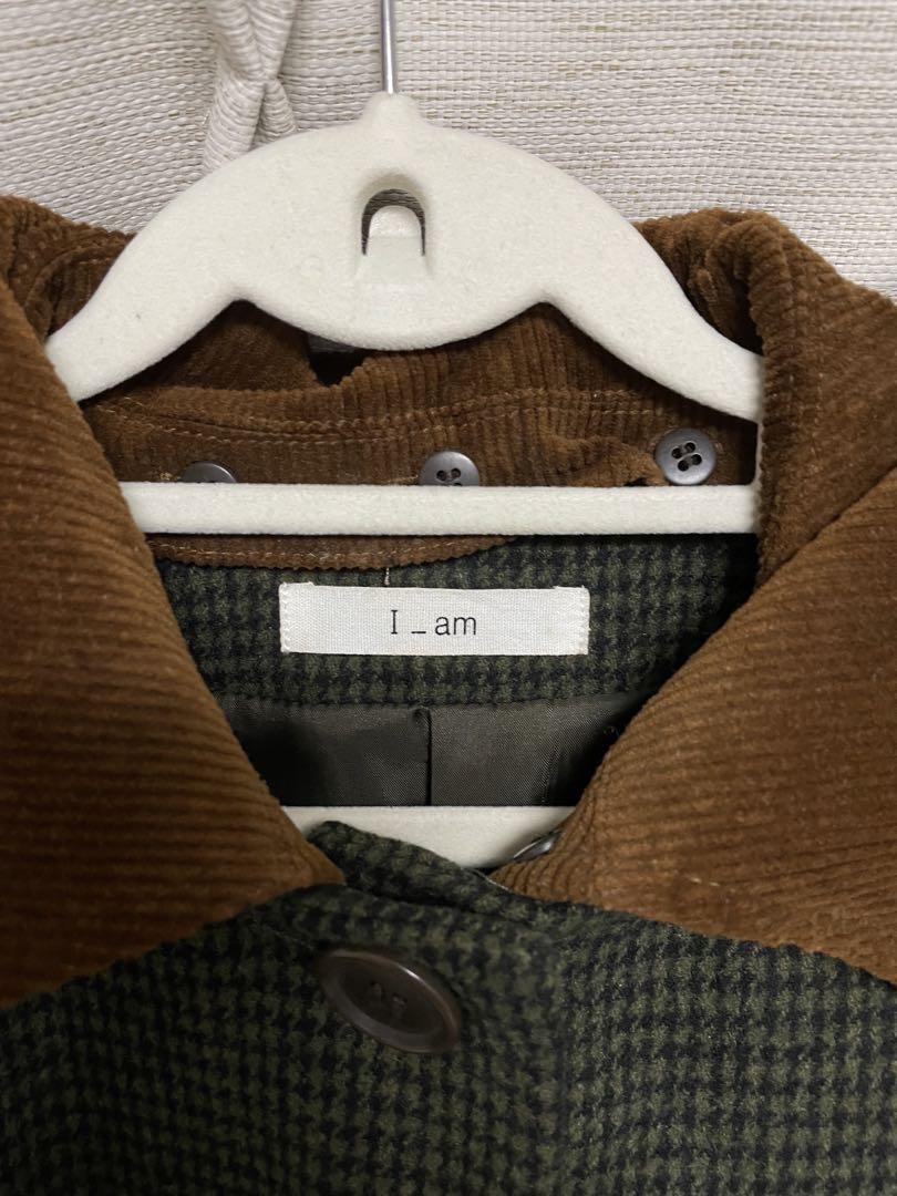i_am corduroy collar check coat ブラウン eim