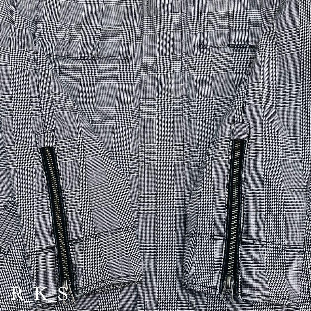 Men's Bigi スタンドカラー ジャケット 千鳥 キルティング グレー L