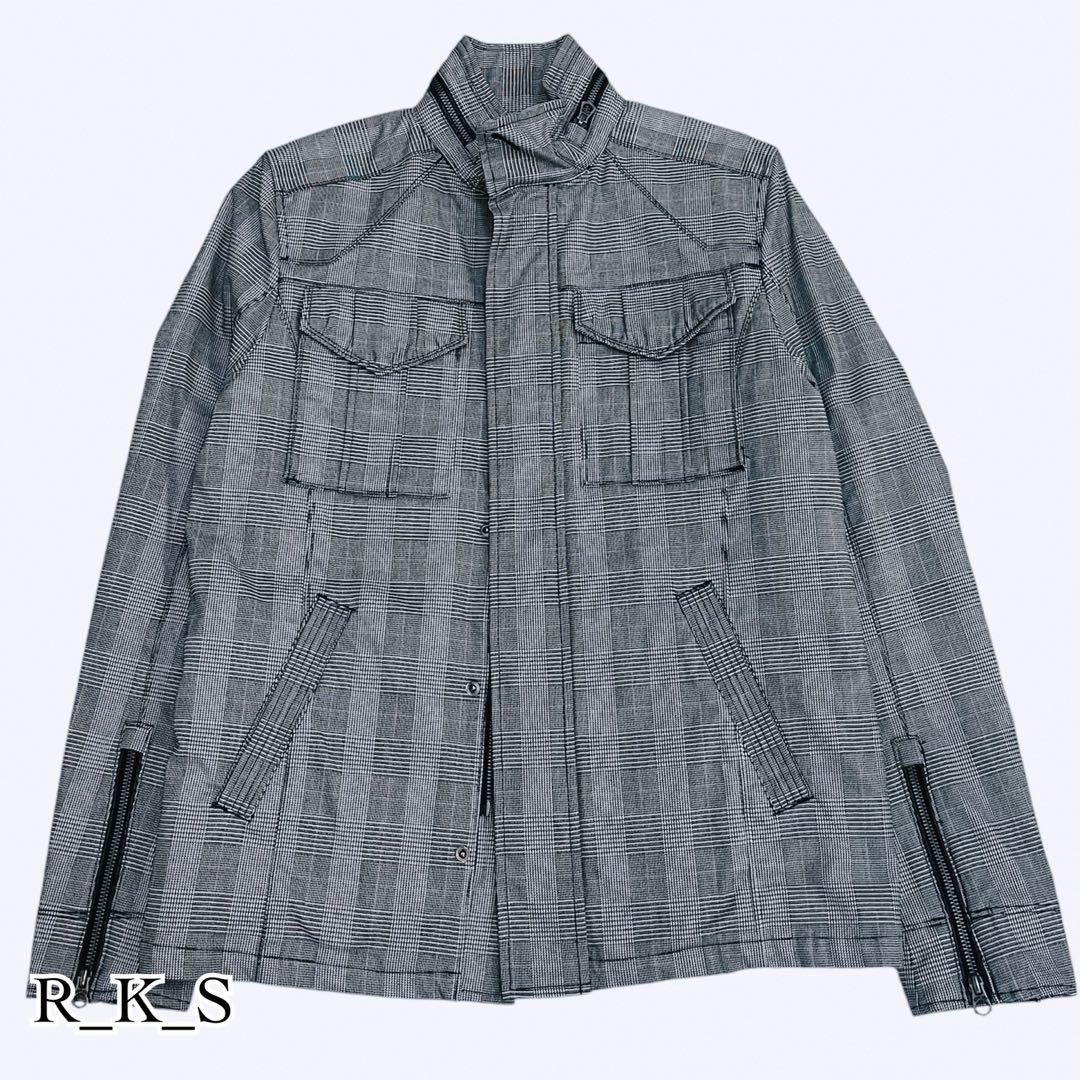 Men's Bigi スタンドカラー ジャケット 千鳥 キルティング グレー L