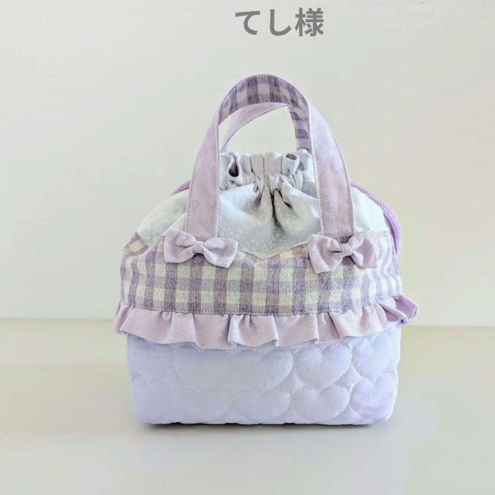 ハンドメイド お弁当袋 保温保冷 持ち手付きお弁当袋