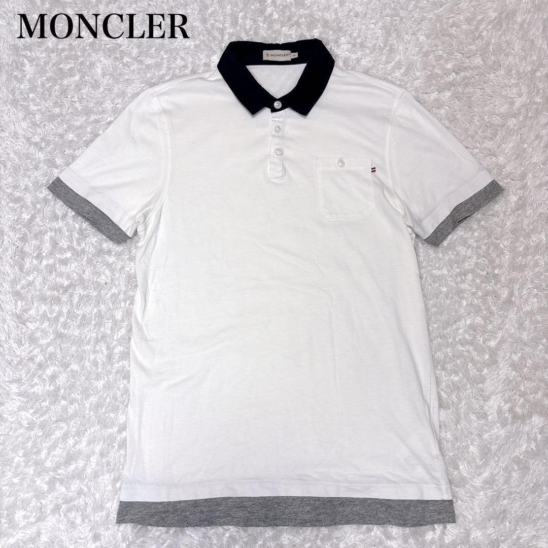 美品 MONCLER モンクレールのメンズ ポロシャツ ホワイト S