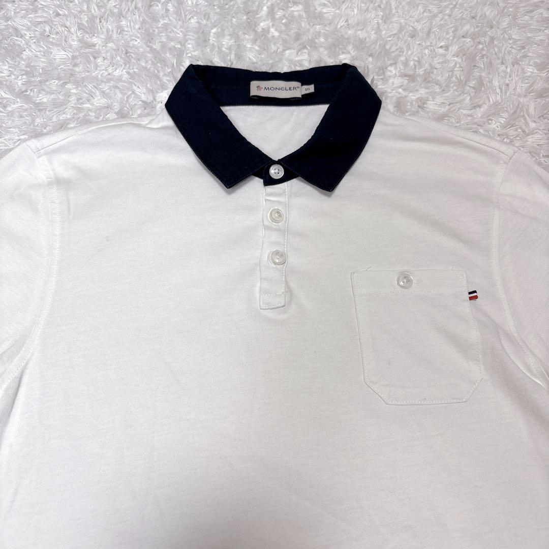 MONCLER モンクレール ポロシャツ S ホワイト&ネイビー MONCLER モンクレール ポロシャツ レイヤード S - メルカリ