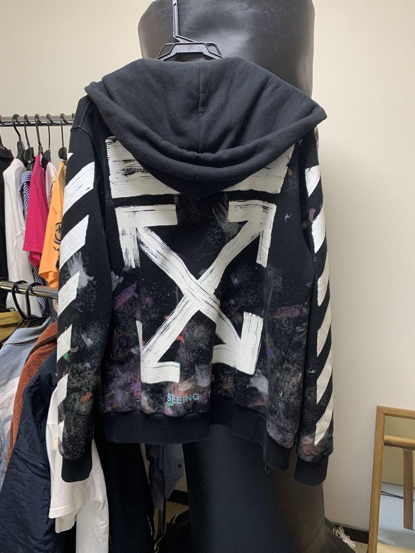 人気新品 火曜日まで値下げ〛Off-White パーカー ジップ XS GALAXY トップス