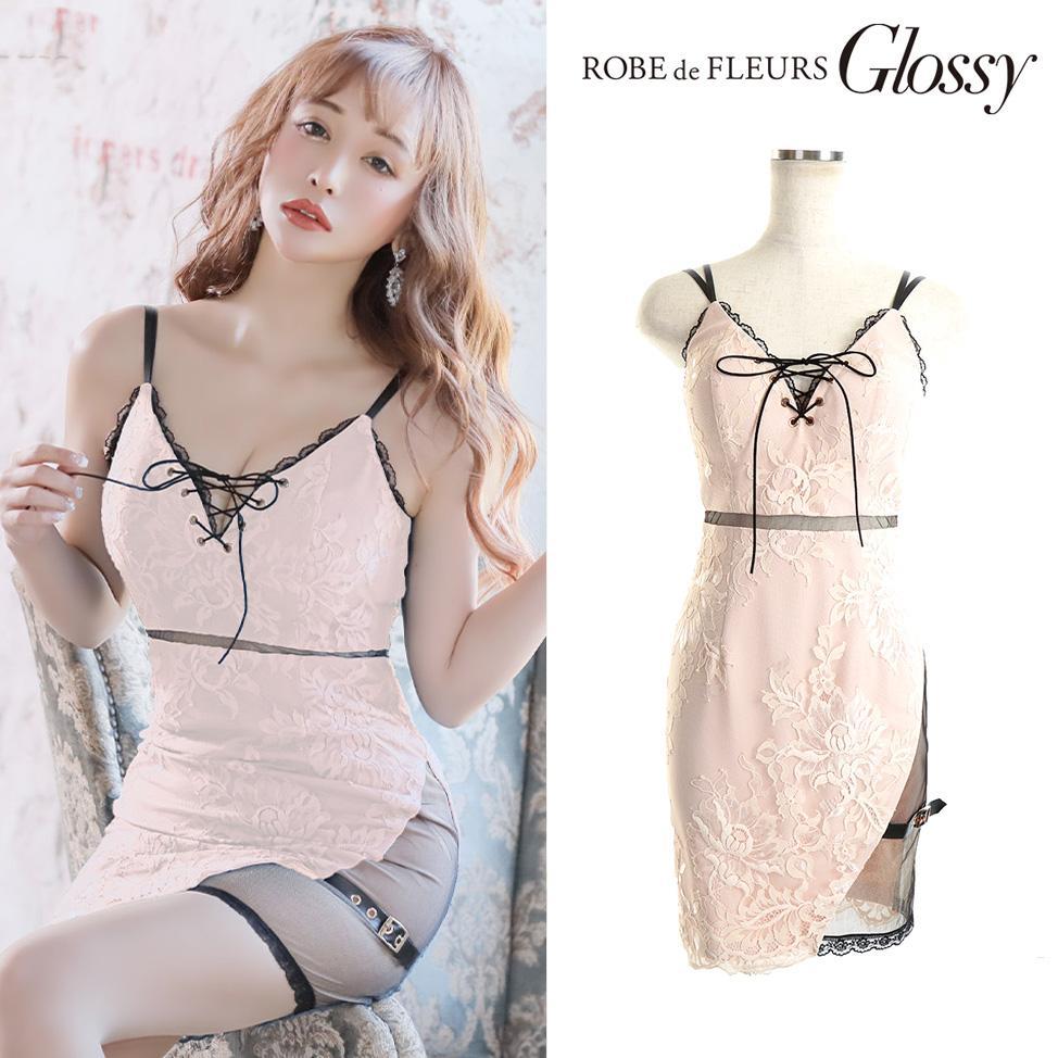 ROBE de FLEURS ローブドフルール バストレースアップ ミニドレス