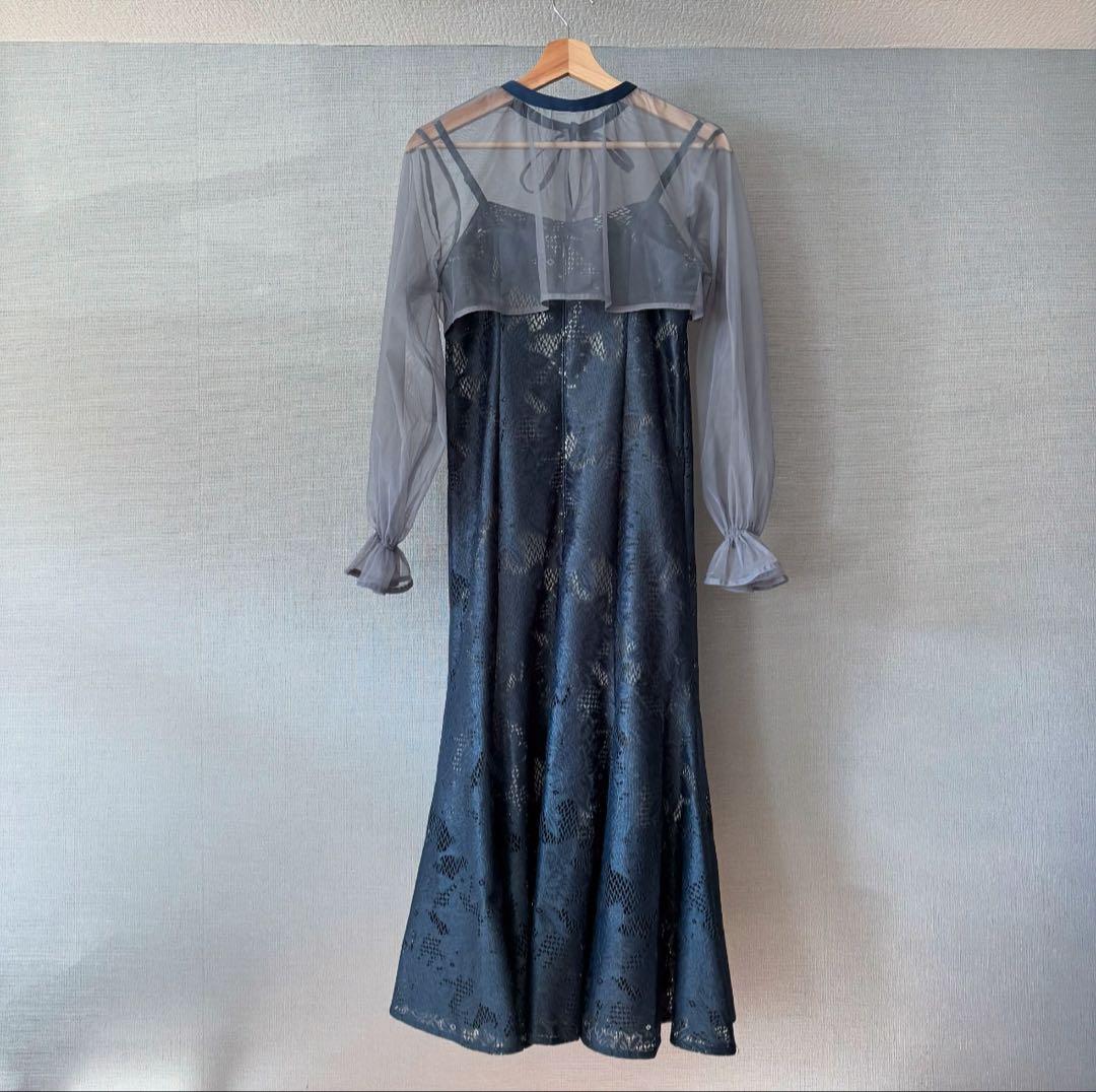 【etoll.】3wayシフォンボレロ&レースキャミドレス 結婚式 ワンピース