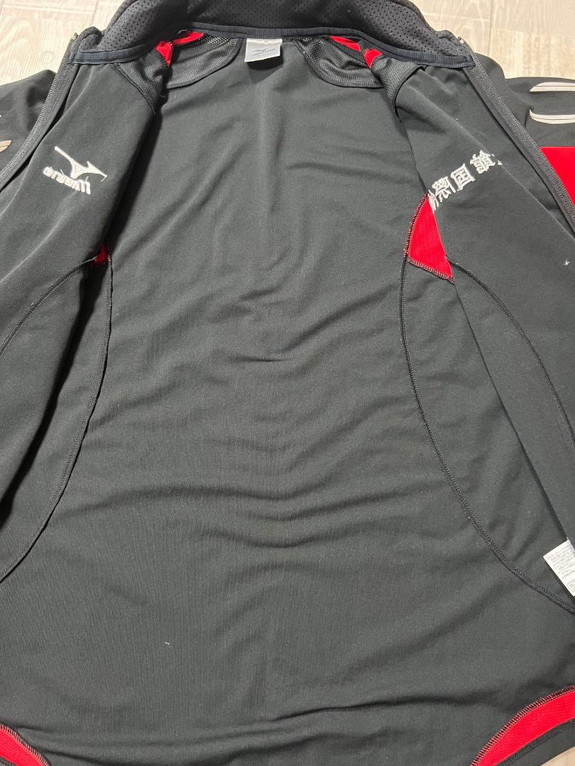 MIZUNO ミズノ ジャージ フルジップ ブラック レッド サイズM