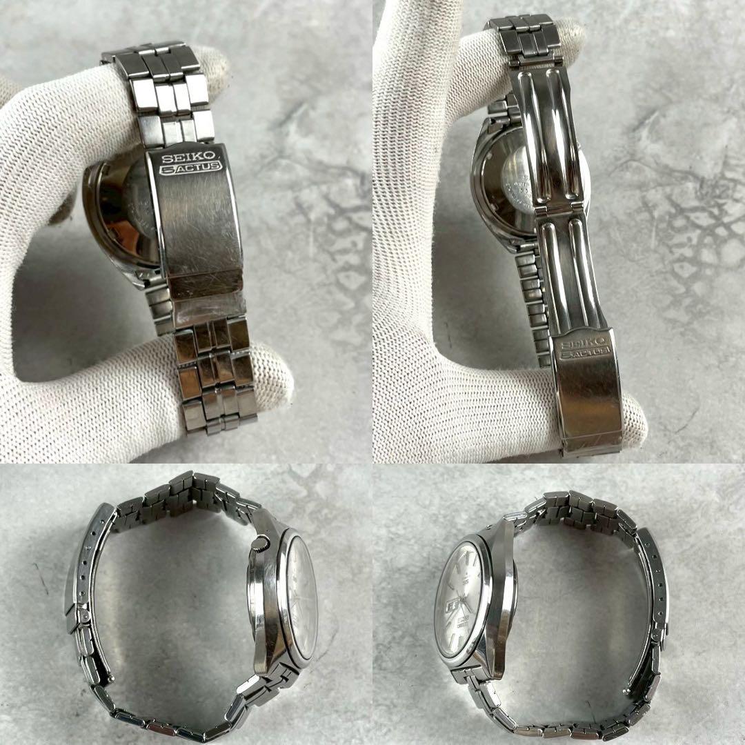 稼働 SEIKO セイコー ファイブアクタス 自動巻時計 純正ベルト シルバー