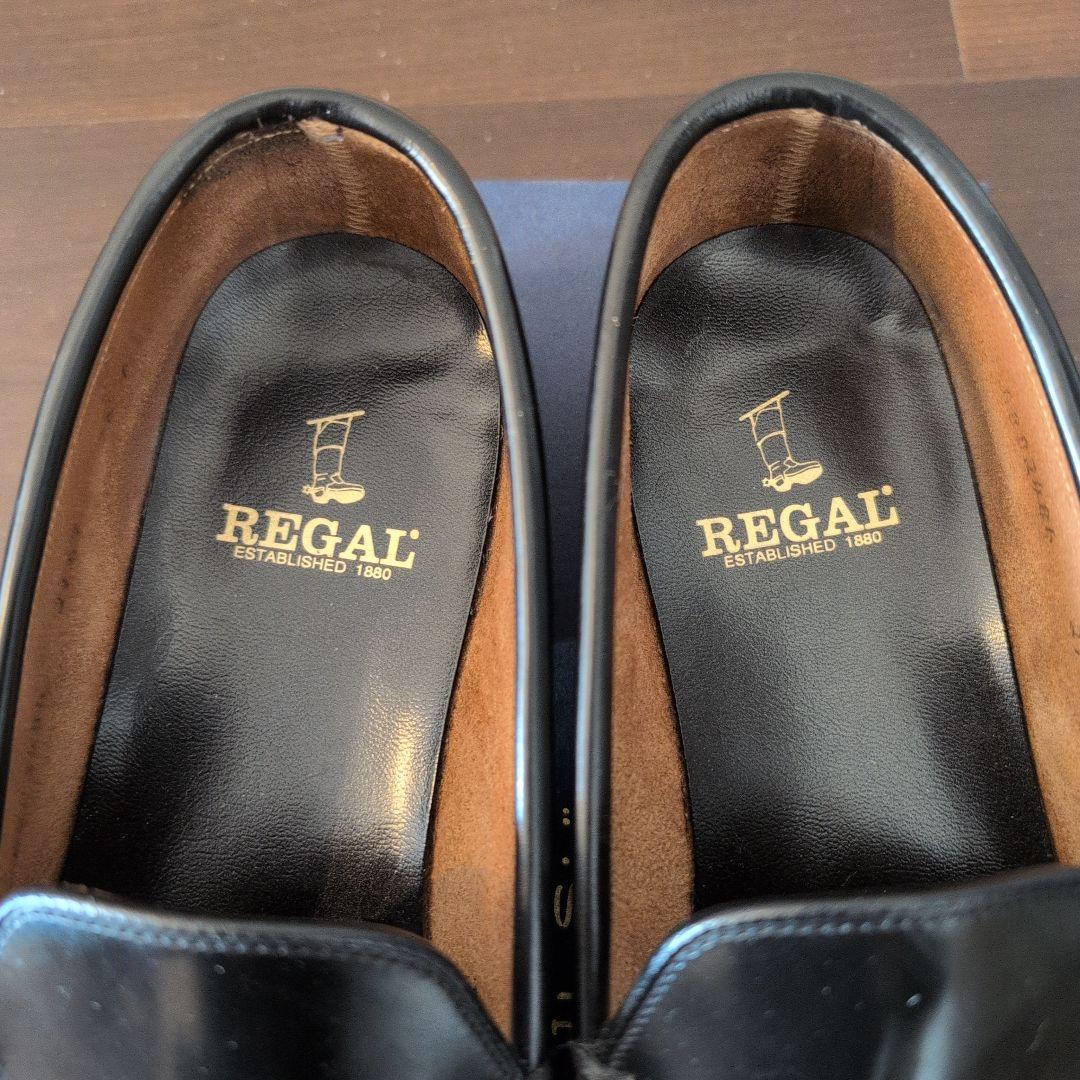 REGAL ブラック レザー スリッポン