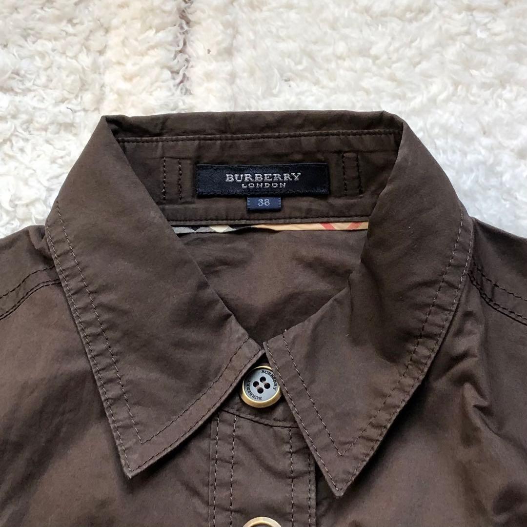 BURBERRY ブラウン ベルト付きパッカリングシャツワンピース BURBERRY ブラウン ベルト付きパッカリングシャツワンピース