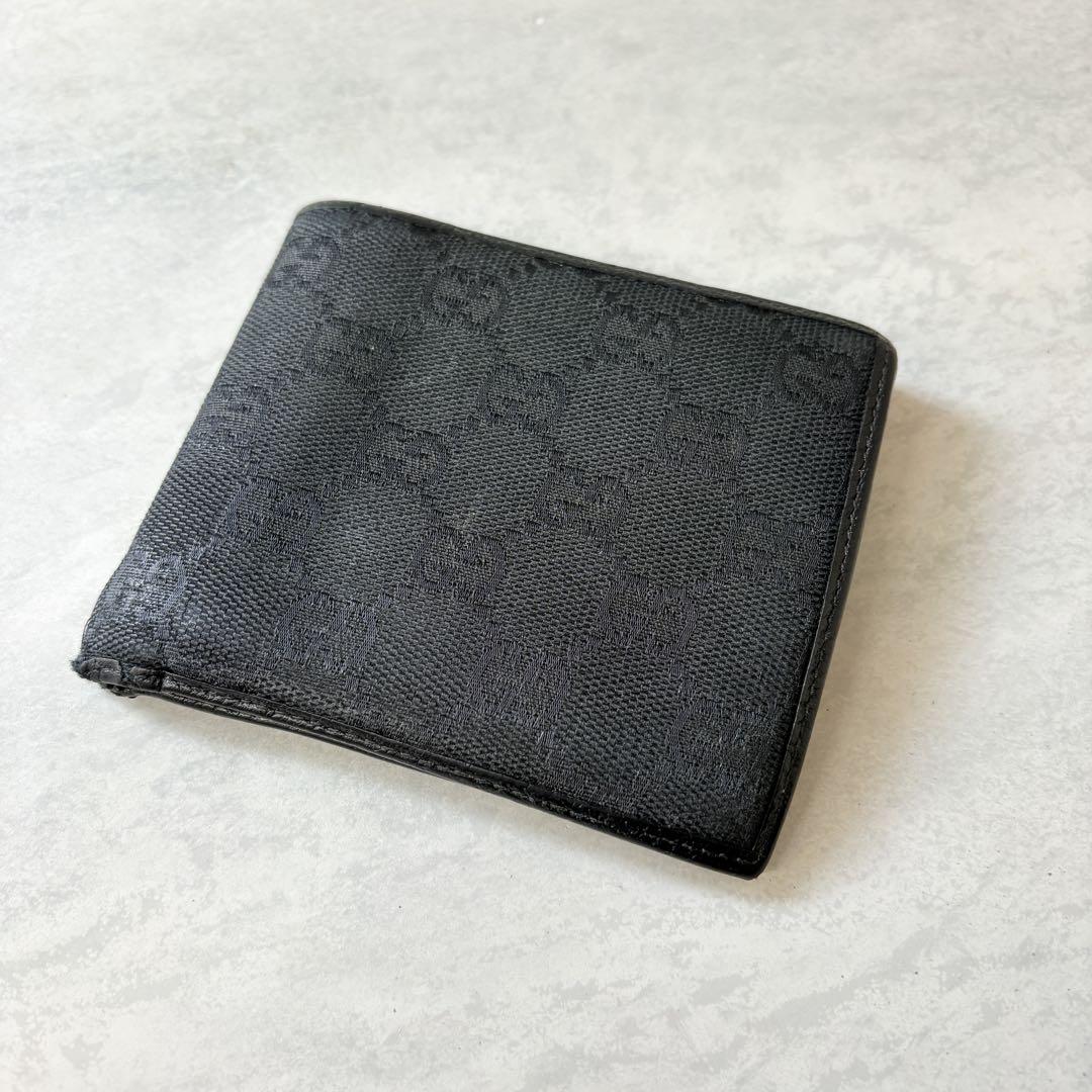 【美品】GUCCI グッチ ロゴ刻印入り GGキャンバス 折り財布 ブラック GUCCI グッチ GGキャンバス 二つ折り財布 ブラック - メルカリ