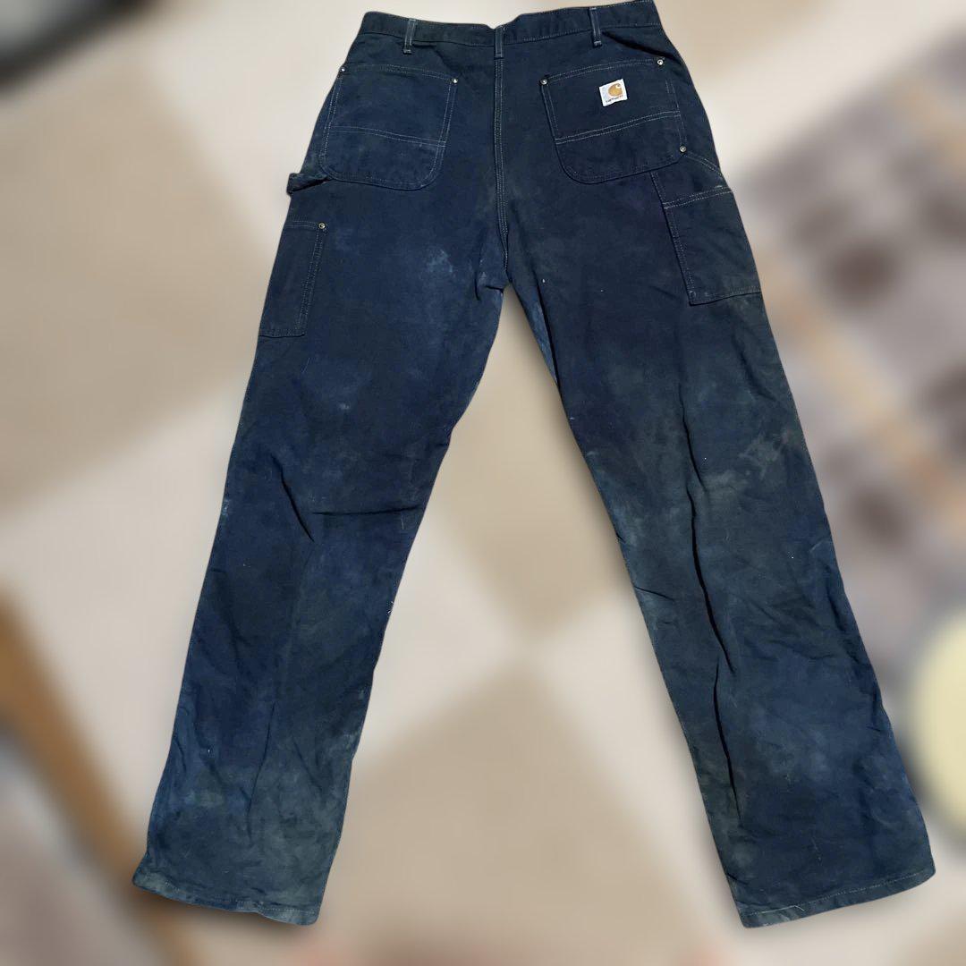 Carhartt ダブルニー ペインター パンツ　ブラックネイビー　染め直し Carhartt ダブルニー ペインター パンツ ブラックネイビー