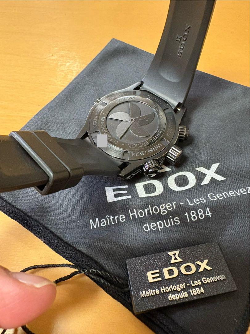 【美品】EDOX クロノオフショア1 10周年200本日本限定黒ダイヤ