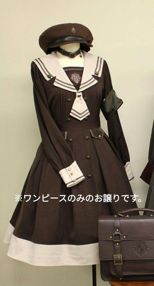 新品　Amavel　Antique Emblemミリタリーワンピース　セーラー襟