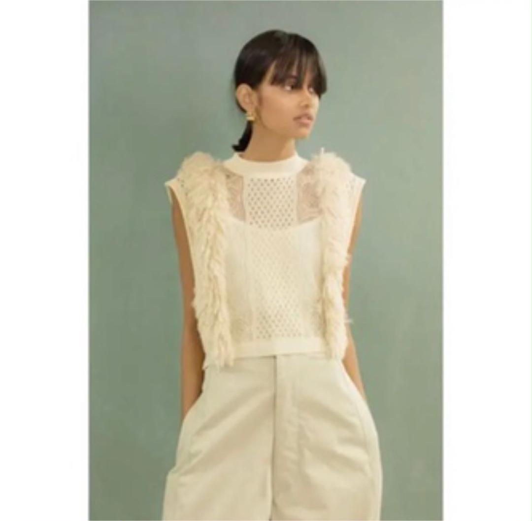 LEINWANDE ラインヴァンド Mixed Fringe CropTop