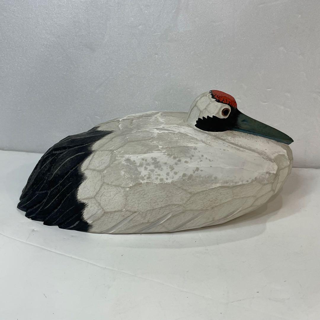 三友作　鶴　置物　専用木箱付　美術品　ハンドメイド　小物　飾り　コレクション