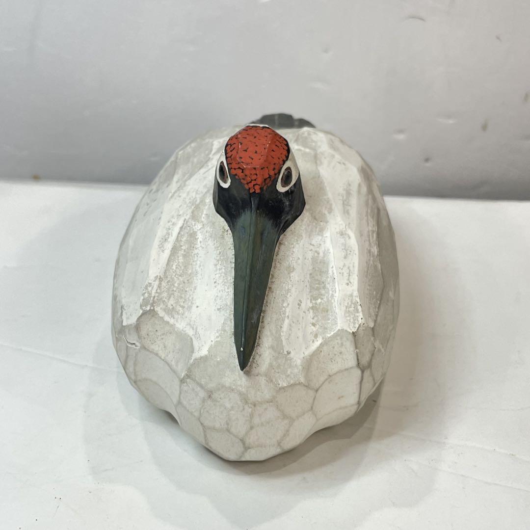 三友作　鶴　置物　専用木箱付　美術品　ハンドメイド　小物　飾り　コレクション
