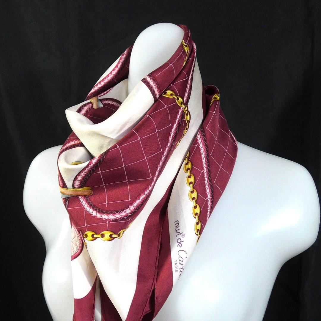 Cartier カルティエ 大判シルクスカーフ D482 Cartier カルティエ 大判シルクスカーフ D482