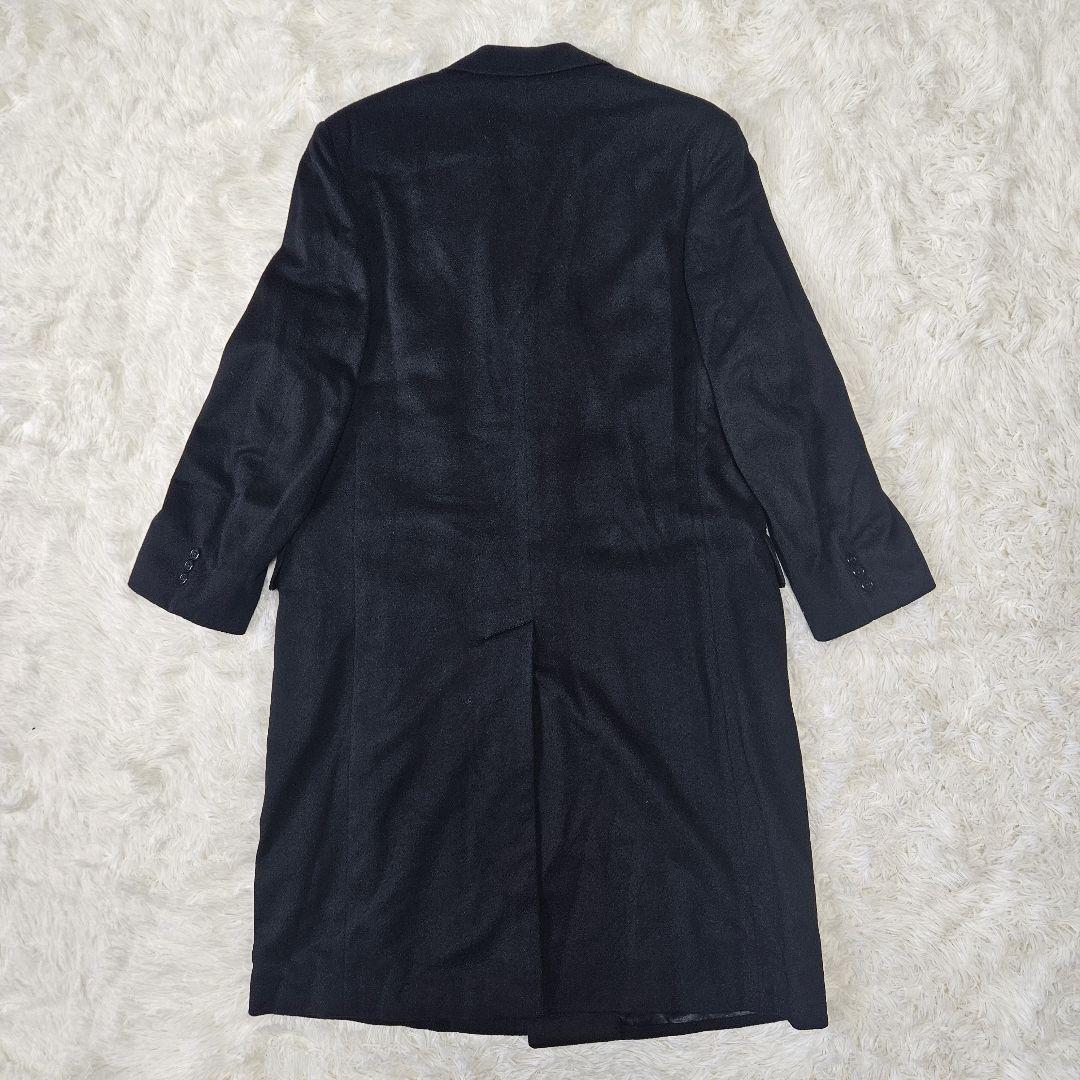 美品✨ チェスターコート カシミア100% 比翼 ロング丈 黒 Mサイズ