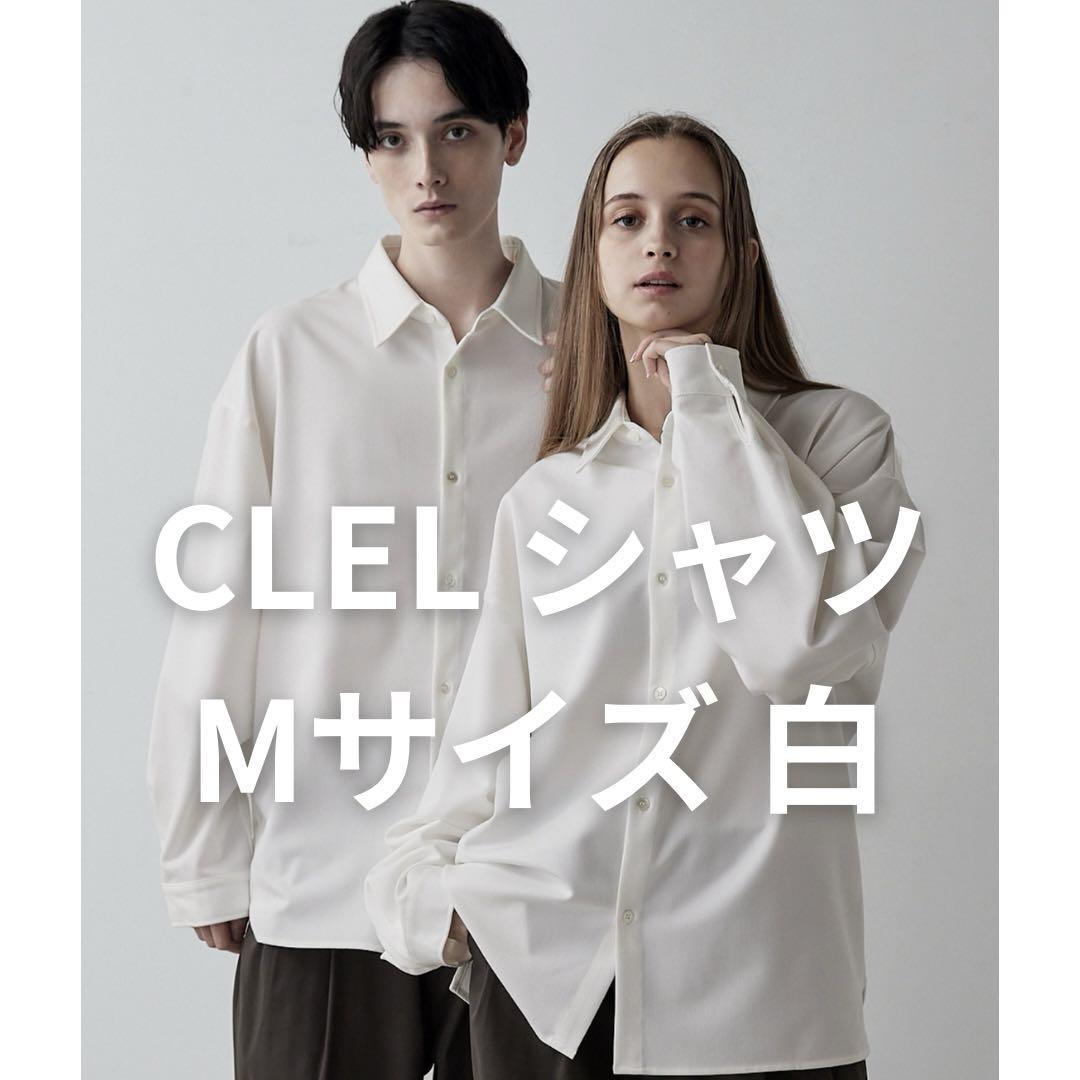 CLEL バルーン袖ルーズレギュラーカラーシャツMホワイト 長袖