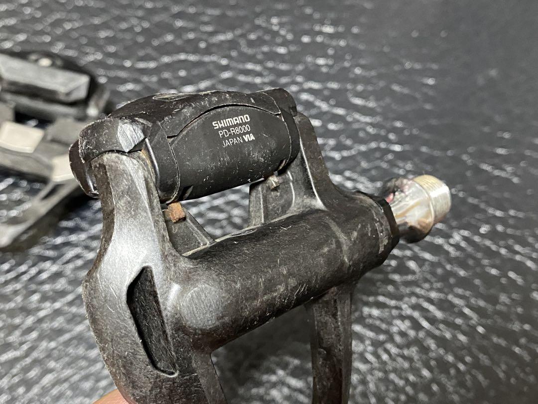 【中古】シマノ PD-R8000 +4mmシャフト SPD-SL おまけ付き