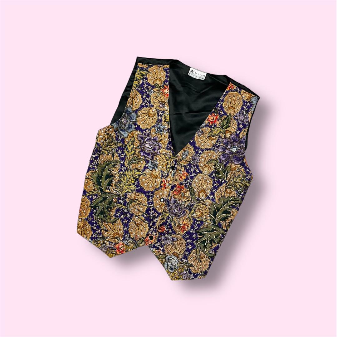 Vintage ANA MORI Hand Made Vest ビーズ装飾