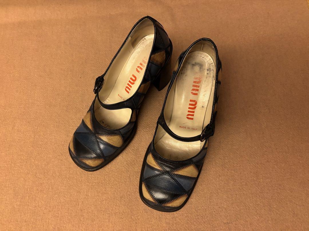 MIU MIU○ミュウミュウ レザー ストラップ付きハイヒール - メルカリ