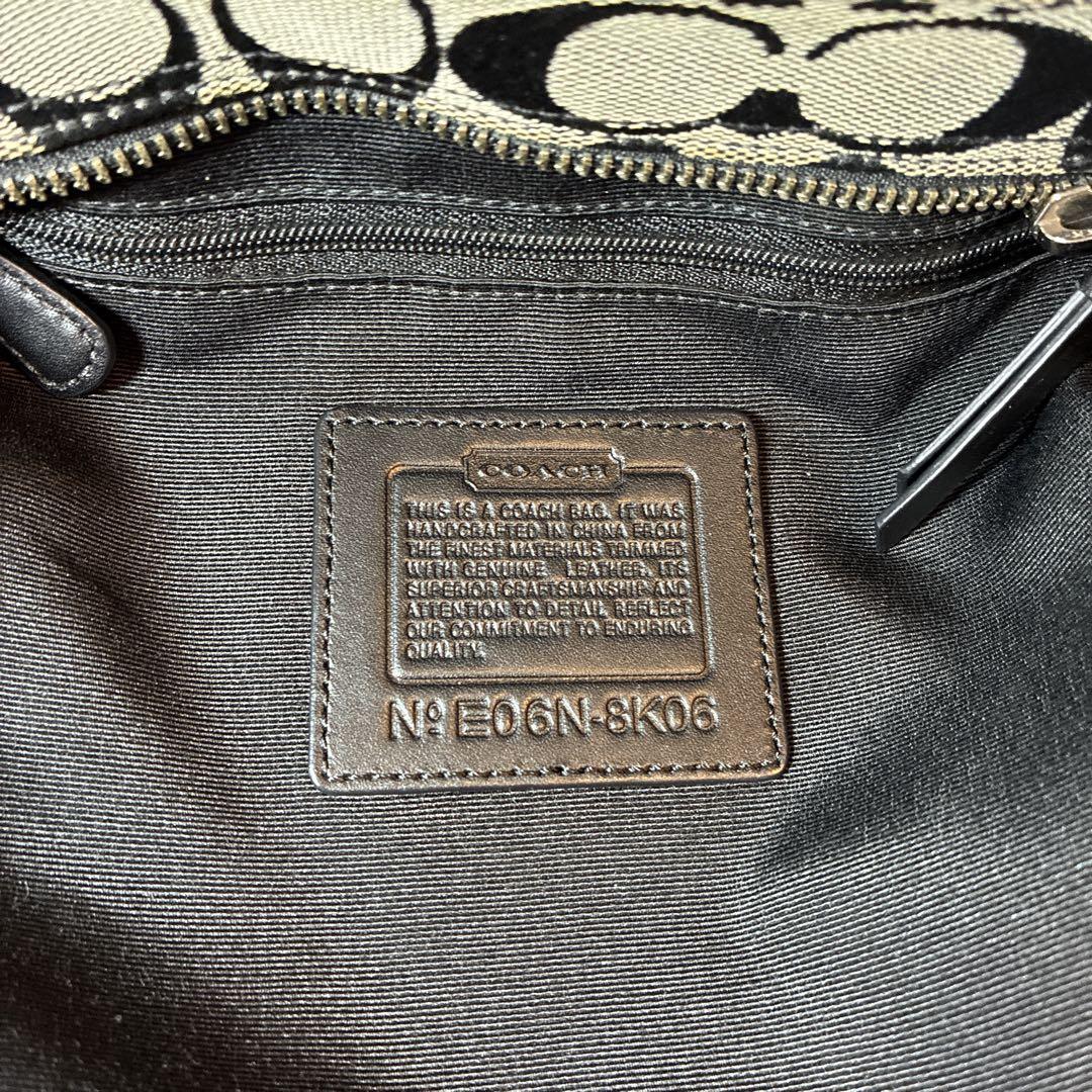 COACH コーチ シグネチャー ハンドバッグ 黒 トートバッグ 8K06
