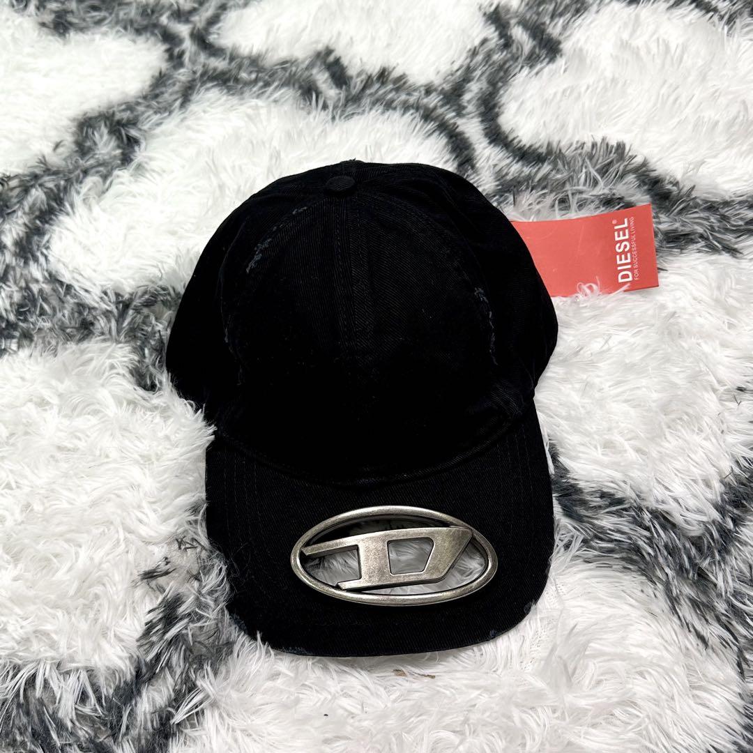 DIESEL ダメージ加工キャップ ブラック
