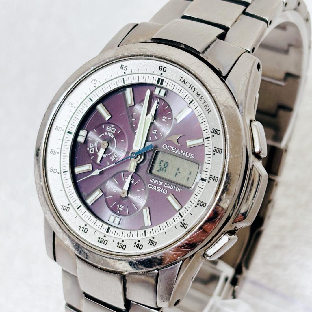 【ジャンク】カシオ オシアナス OCW-500TDJ 腕時計 パープル