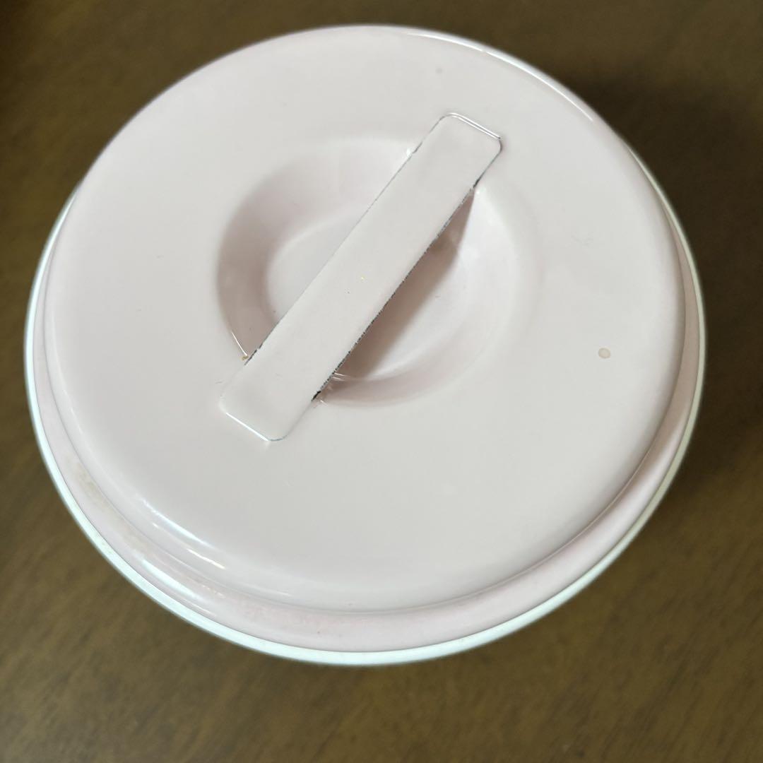 imane イマン】ホーロー容器 蓋付き 丸缶 小 プリンセスローズ