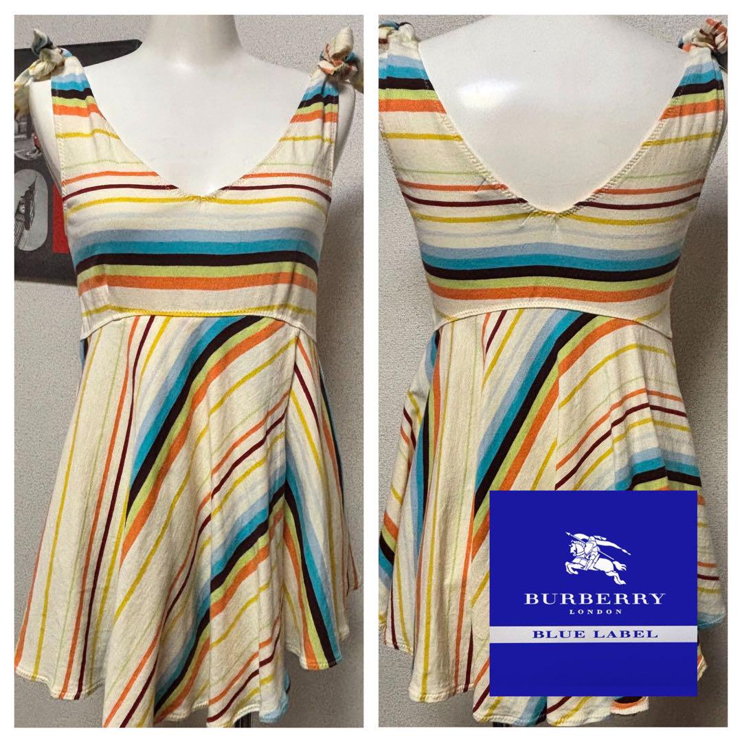 Burberry Blue label☆マルチカラーチュニック38Ⓜ︎