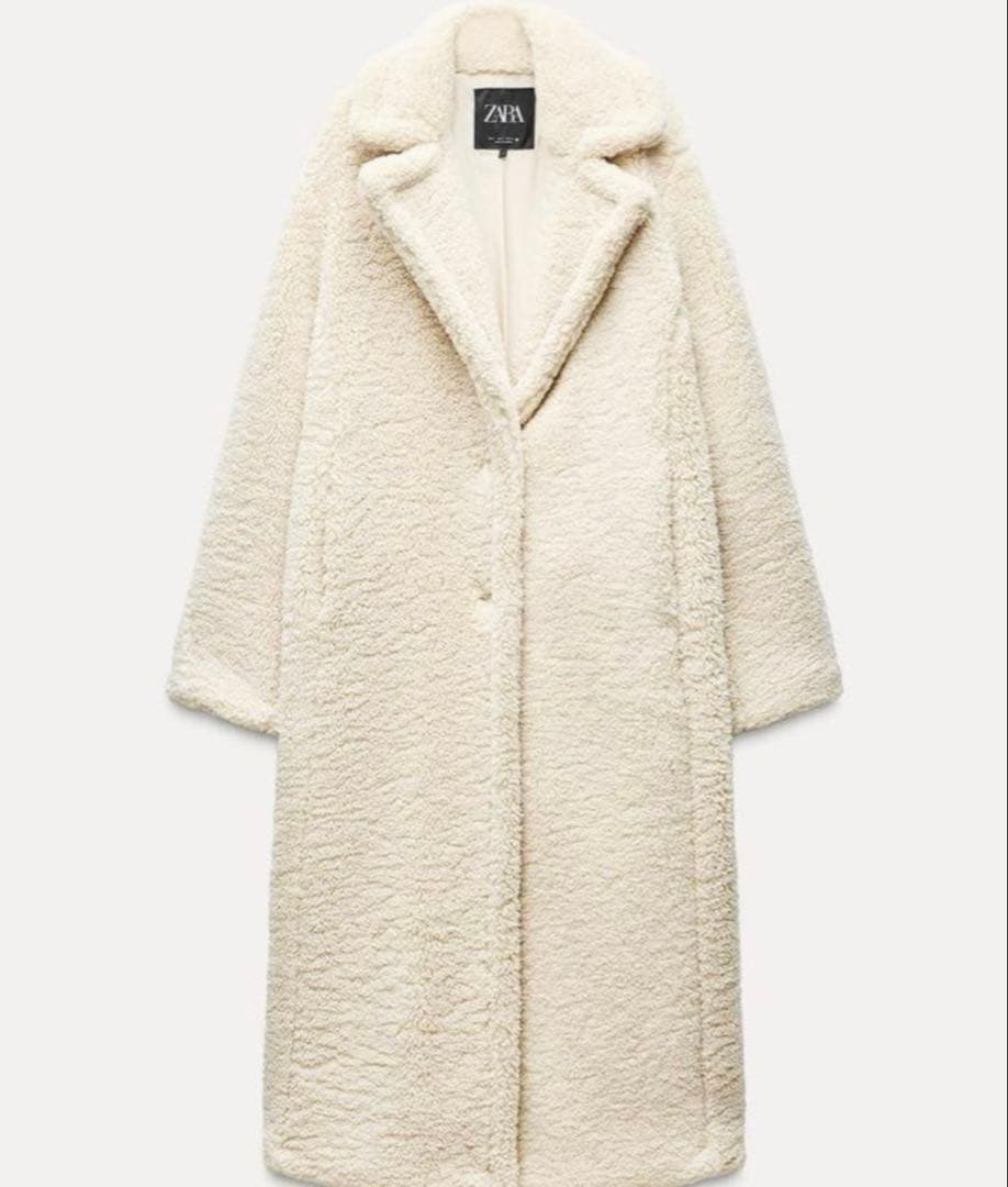 ZARA ロングボアコート テディベア オフホワイト MM ZARA