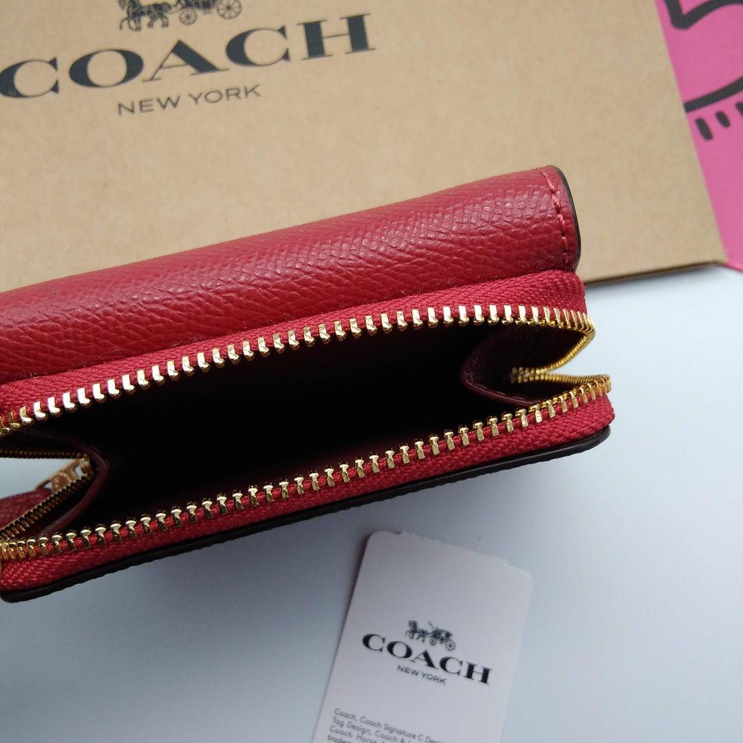 ★ COACH ★ ロゴ付き 折りたたみ財布【多色在庫】-4058- コーチ COACH 6390 二つ折り財布 レディース 財布 本革 ミニ財布