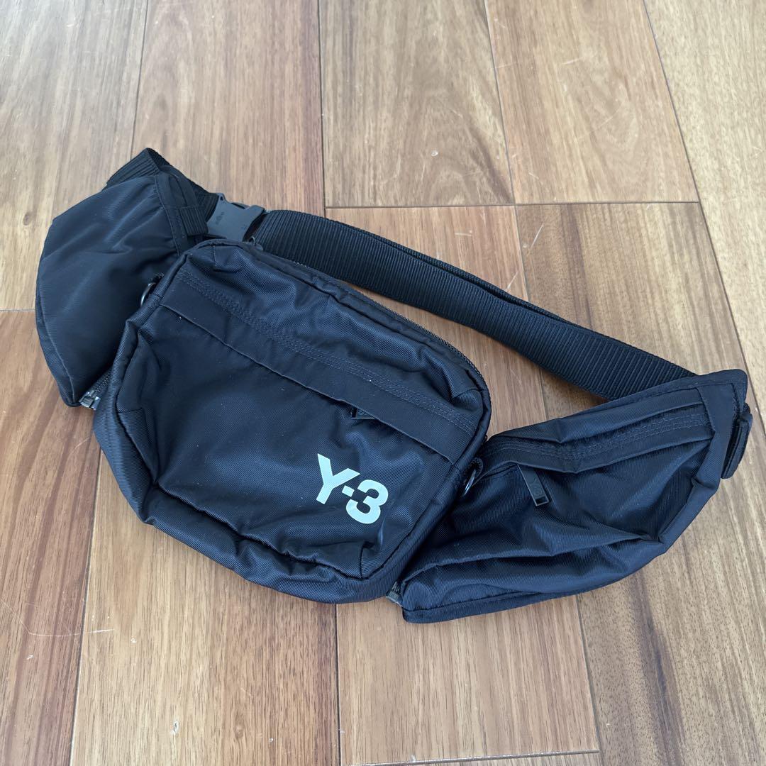 Y-3 ボディバッグ ブラック ワイスリージップ 着脱可能 2WAY 黒